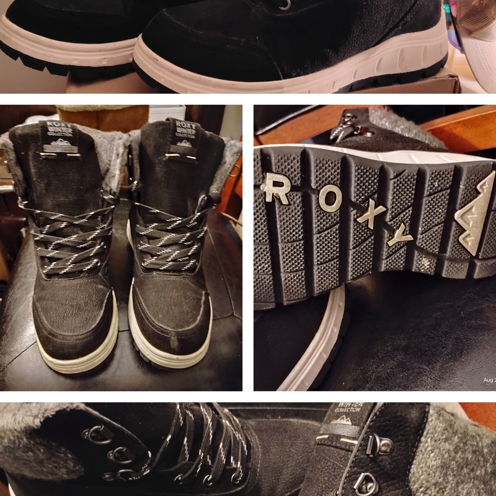 Roxy Women's Black and White Winter Boots